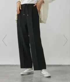 GLOBAL WORKウツクシルエットイージーWクロスストレートパンツ　Ｍ　新品