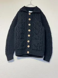 インバーアラン 3A ランバー カーディガン スコットランド製 ブラック