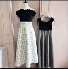 アンミール AnMILLE フリルドッキングチェックOP ワンピ 新品