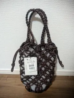 新品タグ付き　ファー巾着編み込みトートバッグ　ヤマダヤ　nouer