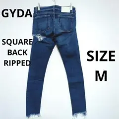 GYDA SQUARE BACK RIPPED スキニーデニムパンツ クラッシュ