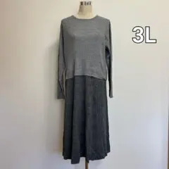 ロングワンピース 3L 大きいサイズ