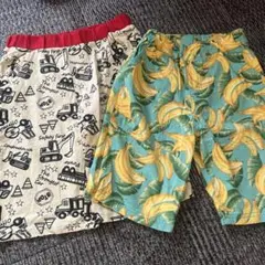 バナナ柄とはたらく車柄のハーフパンツセット　美品！！！