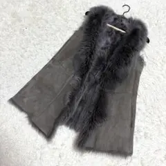 【美品】 ブランベール ラムレザー ムートン ベスト ファー ブラック 2025年最新】ムートンベストの人気アイテム - メルカリ