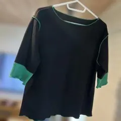 バイカラーリブTシャツ L