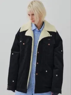 Wrangler×AIVER　コーデュロイボア刺繍ランチコート