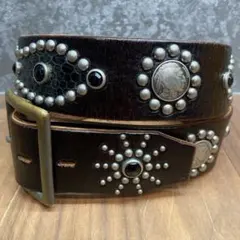 希少初期 HTC オーバーレイスタッズベルト インディアンヘッドコンチョ 34