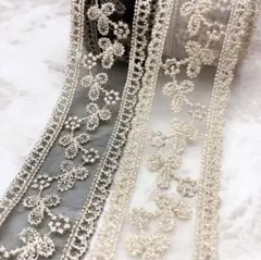 1362★刺繍 レース りぼん リボン 素材 手芸 1m