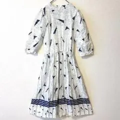 希少✨V.L.P. PETITES【6】七分袖Aラインワンピ USA古着　S相当