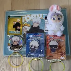 五条悟 マスコットぬいぐるみ ビッグ缶バッジ ファイルケース 呪術廻戦