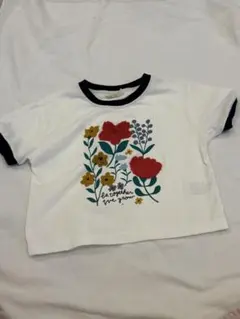 キッズ Tシャツ 花柄刺繍 110cmのサムネイル