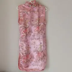 チャイナドレス M ピンク 丈90㎝弱