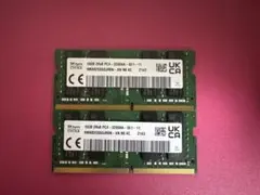 メモリ 16GB×2枚=32GB DDR4-3200 SKHynix 0805 メモリ 16GB×2枚=32GB DDR4-3200 SKHynix 0805 - メルカリ