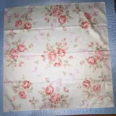 新品シール付✨ローラアシュレイ 特大ハンカチ 58cm 花柄刺繍 グリーン 希少