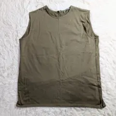 美品 近年モデル セオリーリュクス ノースリーブ ブラウス カーキ 38 M