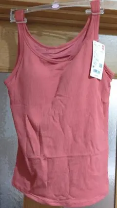 【新品】UNIQLO　コットンリブ　ブラタンクトップ　Mサイズ　ピンク