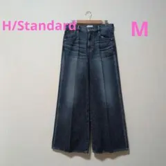 H/Standard　ハイライズワイドデニムパンツ　レディース　ブルー　M