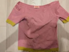 半袖ニット ピンクとイエロー