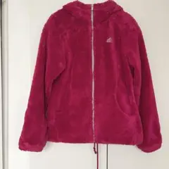 adidas フリース ジップアップ パーカー M 濃ピンク