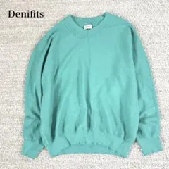 デニフィッツ Vネックニットセーター パフスリーブ ゆったり カジュアル 洗える