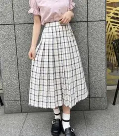 アクシーズファム axes femme ビット付チェックプリーツスカート