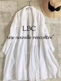 LBC 夏の羽織り　ふんわりティアードブラウス　紫外線対策　コットン　ゆったりのサムネイル
