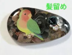 コザクラインコヘアクリップ✨　コザクラインコアクセサリー　インコアクセサリー