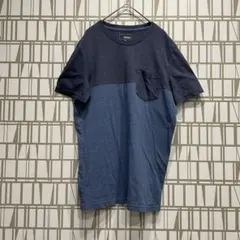 古着 SONOMA ★ 半袖Tシャツ Sサイズ ブルー ネイビー バイカラー