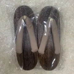 【新品未使用】木製ブラウン下駄 Dita