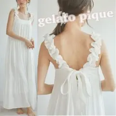 ジェラートピケ フリルワンピース キャミワンピース ドレス ルームウェア