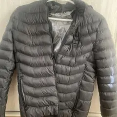 フード付きブラック電熱ダウンジャケット