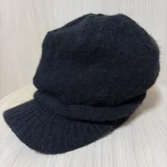 キャスケットニット帽ブラック　ユニセックス