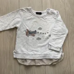 BEBE カットソー　男の子　トレーナー　90 80 飛行機　重ね着風