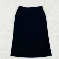 プラステ　ダークネイビー タイトスカート ひざ丈　【M】　ニットのサムネイル