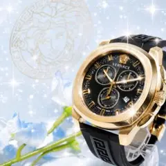 美品 ヴェルサーチ クロノグラフ ラバーベルト メデューサ 腕時計 箱 H900のサムネイル