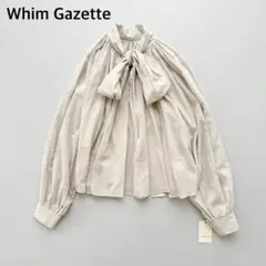 タグ付き　2024 人気　ウィムガゼット　ローンボウタイブラウス　グレージュ