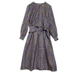 Junefum 　オンワード　ボタニカル柄 リボンロングワンピース　7 / S