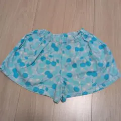 メゾピアノ　130 短パン　ショートパンツ　ハーフパンツ　水色　さくらんぼ