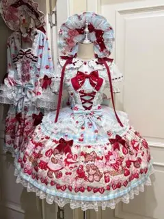 美品♡Doki Cherry♡いちご柄ミニワンピ♡XLサイズ♡ロリィタ♡ - メルカリ