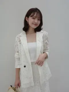 完売品 anuans オーナメントレースダブルジャケットのサムネイル