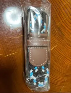 カジュアル編み込みベルト 黒 青 白