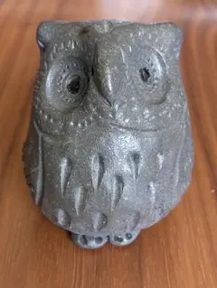 《フクロウ 置物 約7.2cm》陶器 焼き不明 梟 オブジェ インテリア 小物