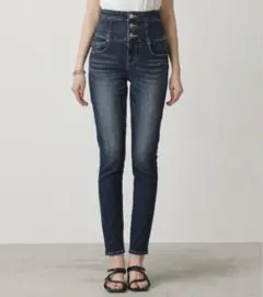 AZUL BY MOUSSY ハイウエストボタンデニムスキニーのサムネイル