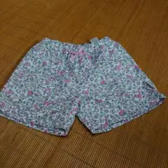 花柄ハーフパンツ ホワイト・ピンク