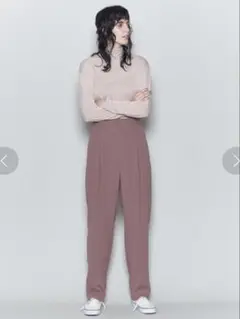 ＜6(ROKU)＞GEORGETTE TUCK PANTS 36 モカ