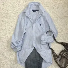 ラルフローレン 現行 ストライプ 長袖 シャツ ポニー クラシックフィット XS