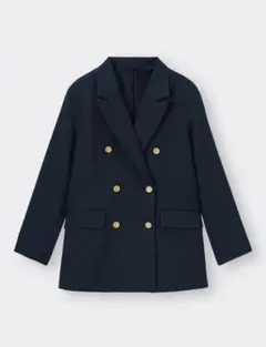 ジーユー　ネイビー ダブルブレスト ブレザーZ テーラードジャケット　XL