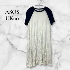 値引き◎ASOS【UK:10】半袖カットソーワンピース ラグラン シンプル