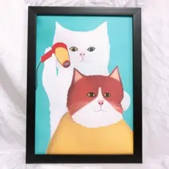 225:ドラムのビューティーサロン　猫　パロディ　アート