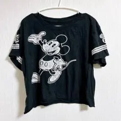 ミッキーマウス クロップドTシャツ ブラック
